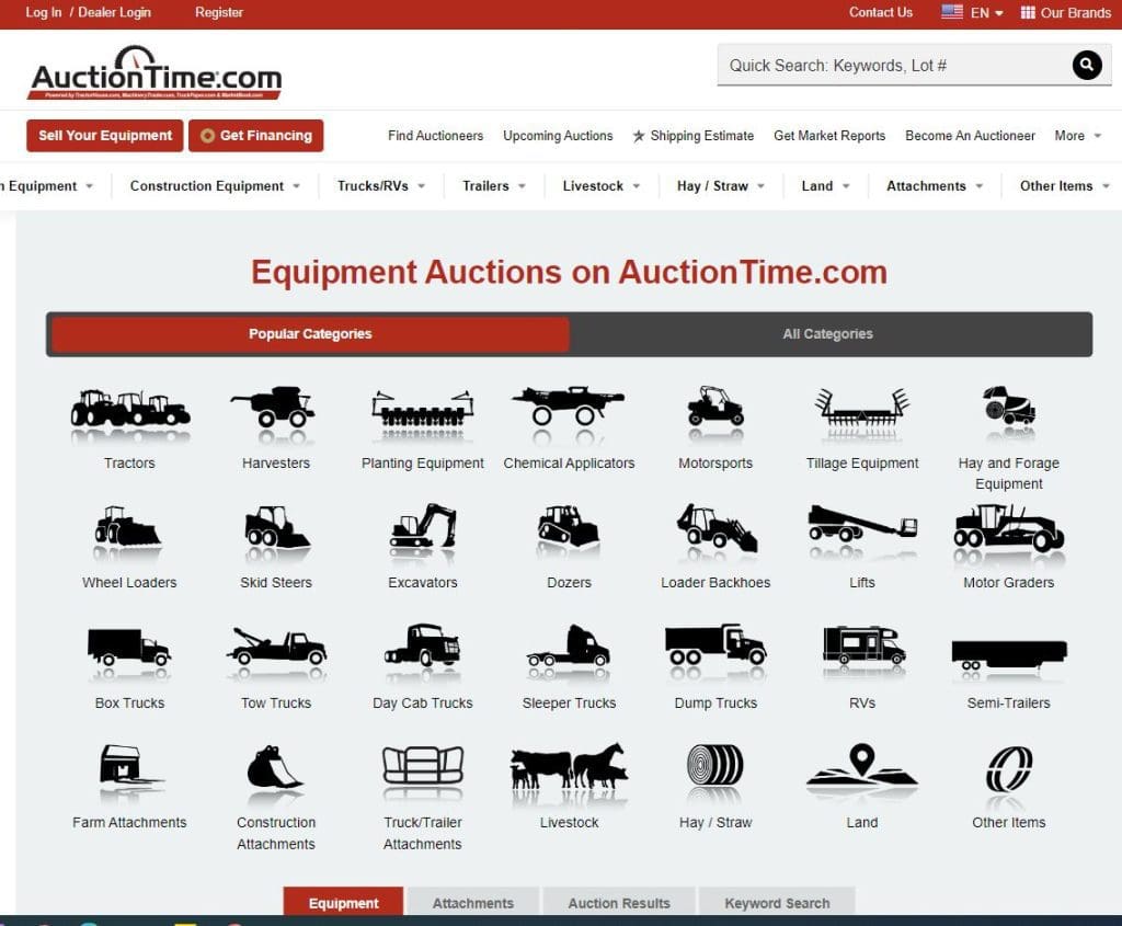 auctiontime search for rvs